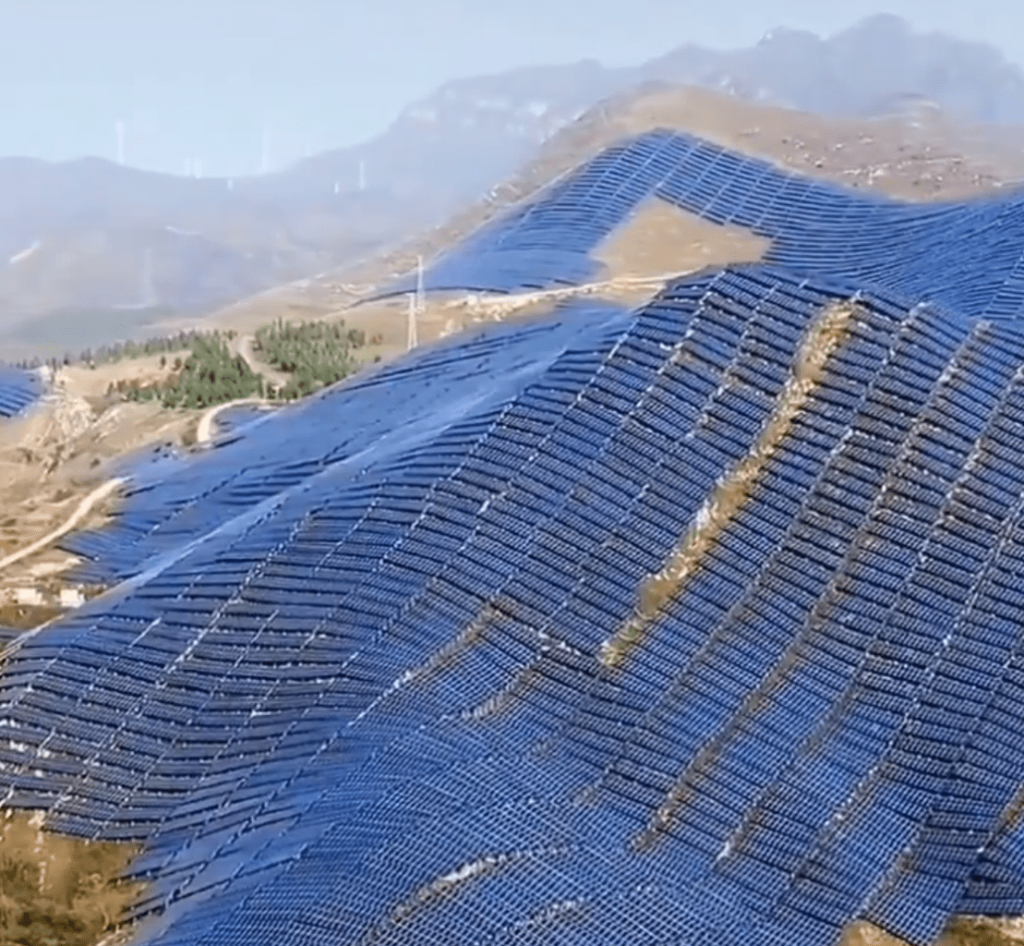 massive solar farm on china mountain spanning 80 km